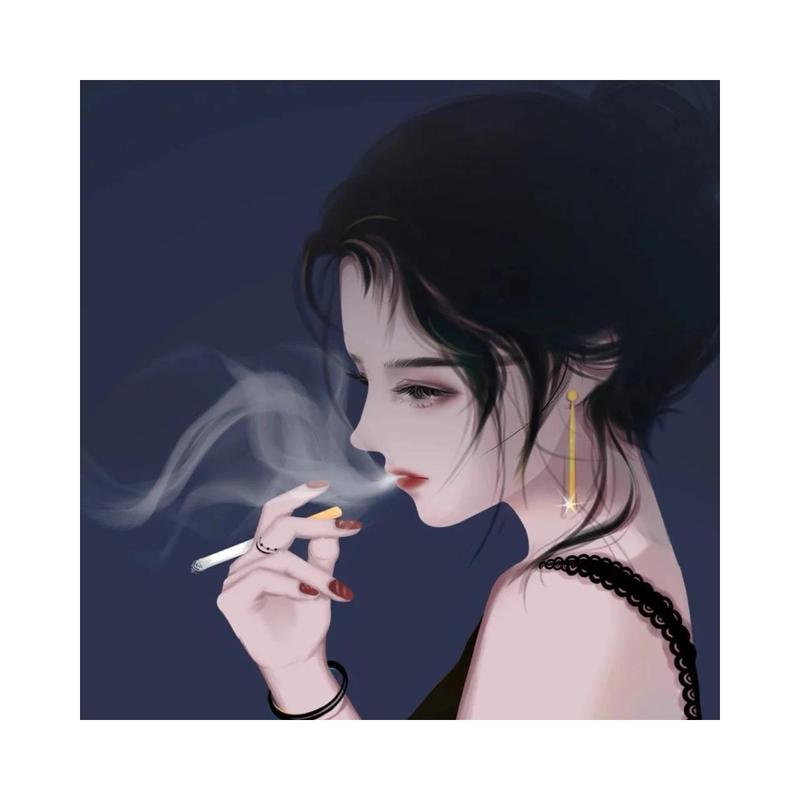 女生酷酷的吸烟头像