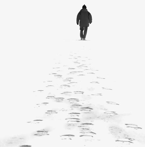 雪地里孤单走路头像(雪地张开双臂背影头像)