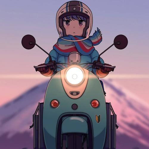 骑摩托车女生卡通头像(女骑摩托车的头像可爱漂亮)