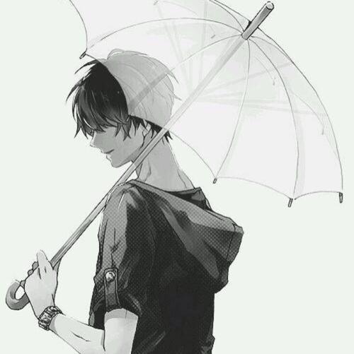 雨天打着伞的头像男生图片