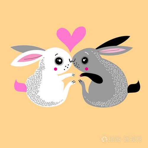 兔兔情侣头像二人专用(微信情侣头像图片一对)