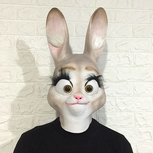 兔子头上戴着假发头像(兔子头套帽子头像)