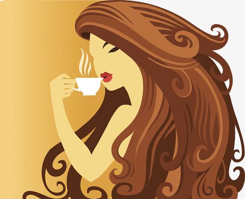 女生喝咖啡侧面头像图片(40-50岁女人头像)