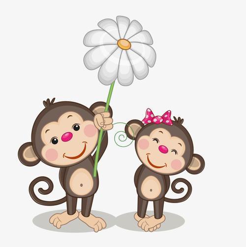 情侣头像卡通可爱版猴子(卡通猴子情侣头像一男一女)