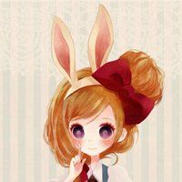 一个戴兔子头套的头像女(带兔子耳朵的女生头像)