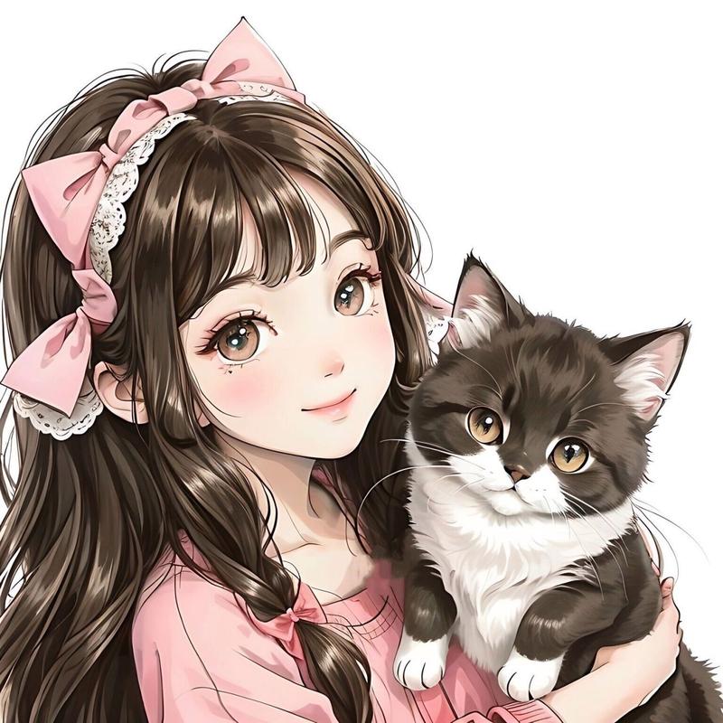 猫与少女的动漫头像(可爱动漫猫耳少女头像)
