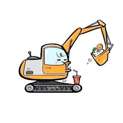 挖掘机头像卡通(挖掘机漫画图)
