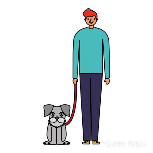 卡通头像一男一狗(卡通头像男生和小狗)