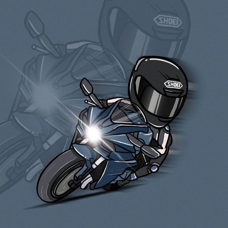 摩托骑士头像卡通可爱(摩托车可爱头像)