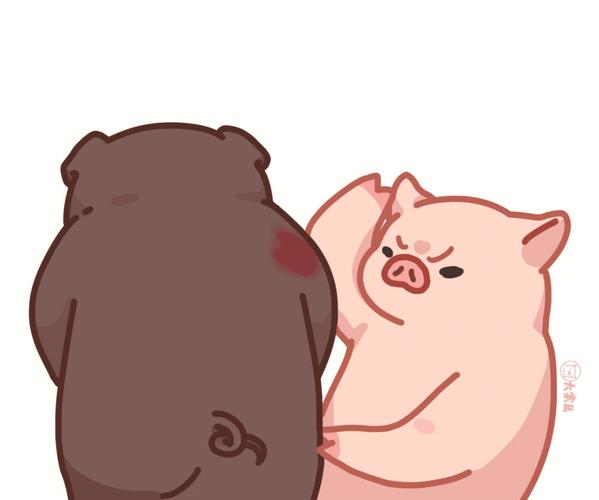 情侣头像动物可爱卡通猪(动画猪情侣头像可爱图片)