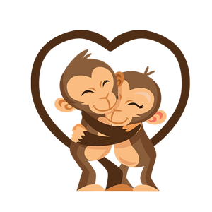 情侣头像卡通猴子(卡通猴子情侣头像一男一女)