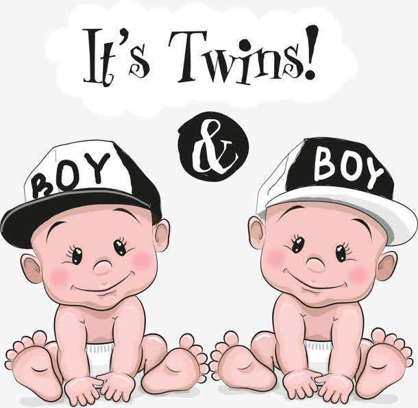 双胞胎两个男孩卡通头像(两个双胞胎儿子的卡通头像)