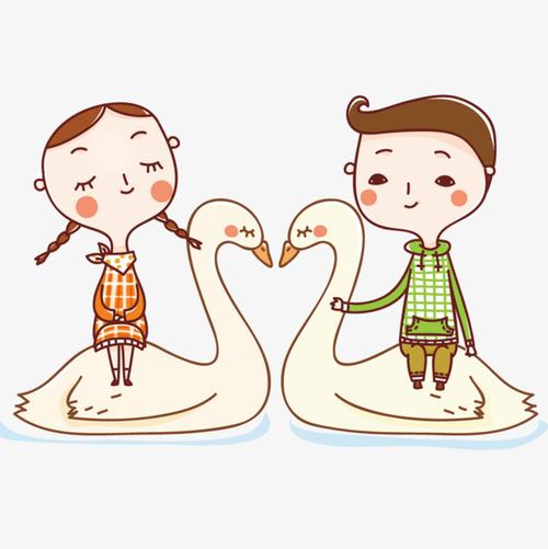 情侣头像一个男生和女生抱着天鹅(情侣头像男生睡觉女生抱兔子站着)