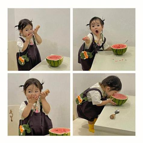 情侣头像一个吃西瓜的小女孩(吃西瓜的情侣头像一对小孩真人)