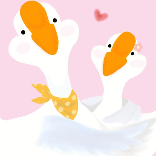 情侣鸭子头像一男一女(情侣头像鸭子一左一右)