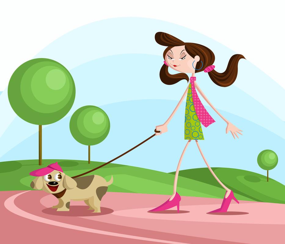 女生和狗的背影头像卡通(女生和狗背影头像动漫)