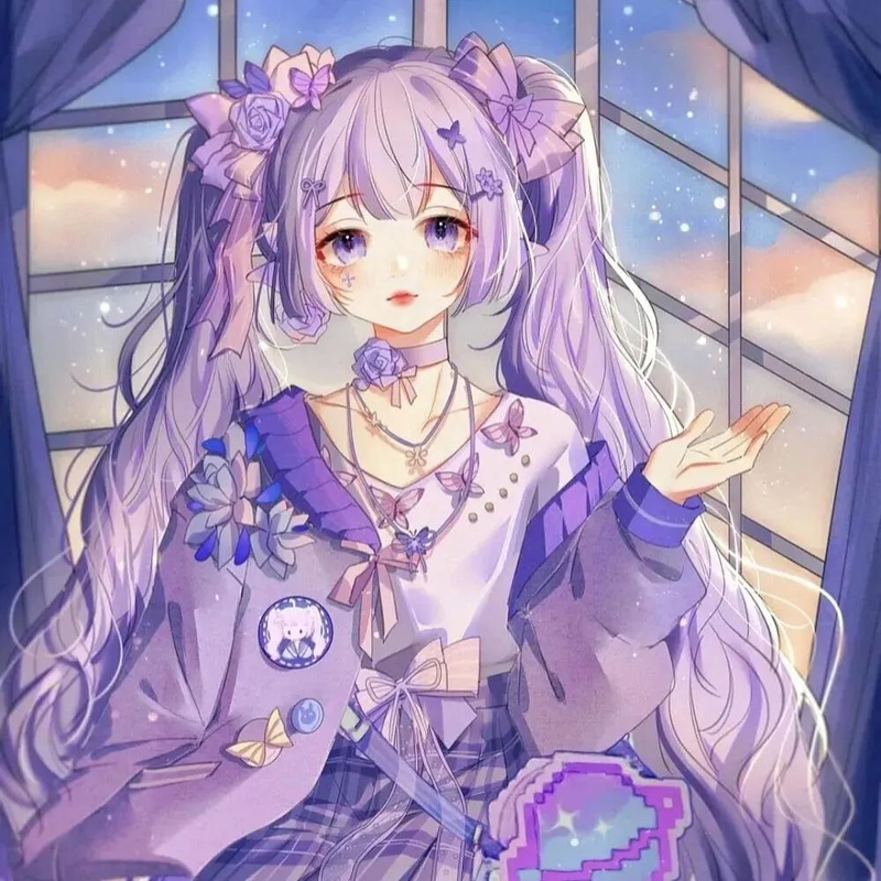 紫色仙气梦幻甜美头像(紫色可爱女生头像)