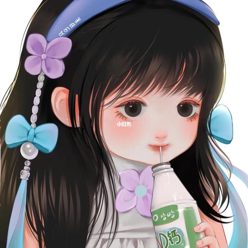 小女孩喝酸奶可爱头像(小女孩喝奶超萌真人头像)