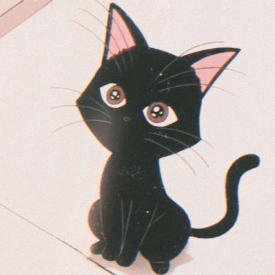 小猫动漫情侣头像单人(黑色动漫小猫的情侣头像)