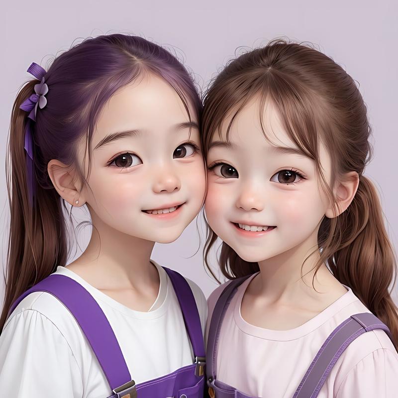 两个女孩卡通头像姐妹俩(卡通姐妹头像 双人)