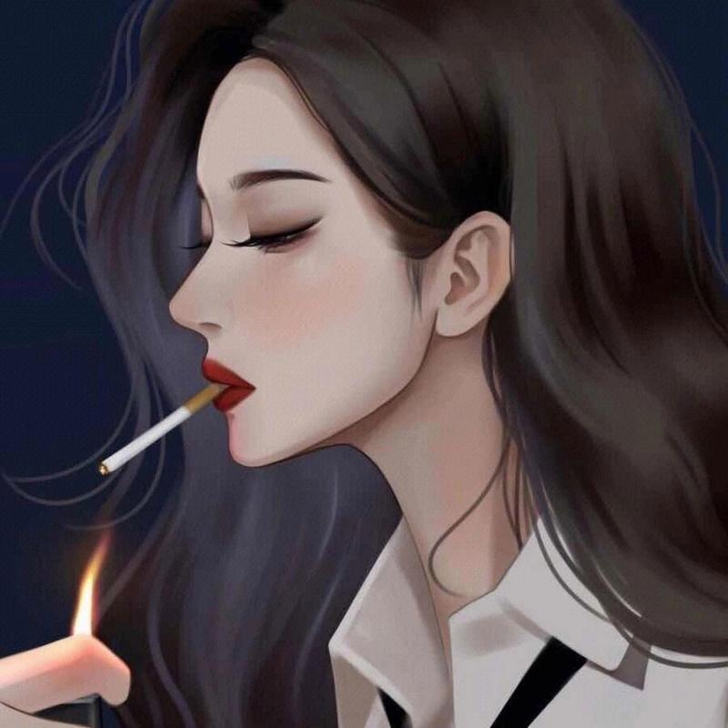 吸烟女头像 动漫图片