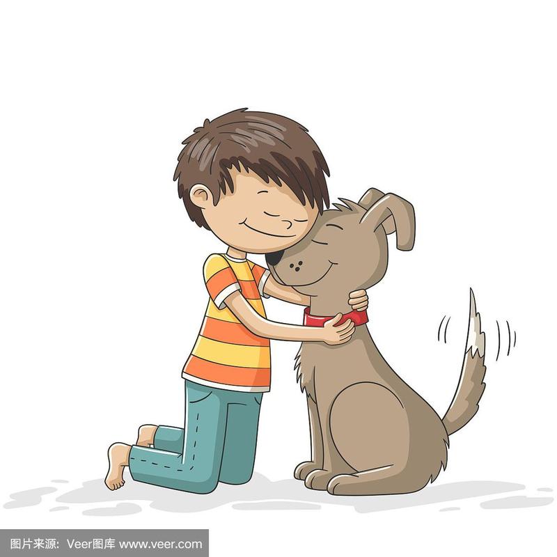 一个男孩和一个狗头像 图文(男孩和狗的头像背影)