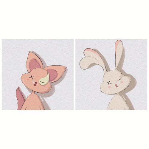 可爱兔子头像闺蜜版(鸭子和兔子的可爱闺蜜头像)