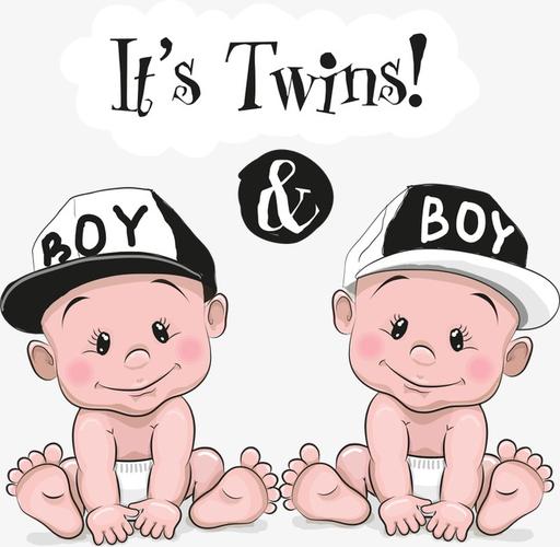 双胞胎卡通头像(双胞胎头像一家四口)