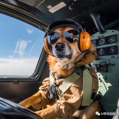 一个狗上面有个飞机的头像(头像狗头顶飞机)