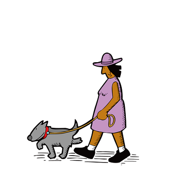 一个女人牵着一只狗头像(一个女孩抱着一只狗的照片头像)