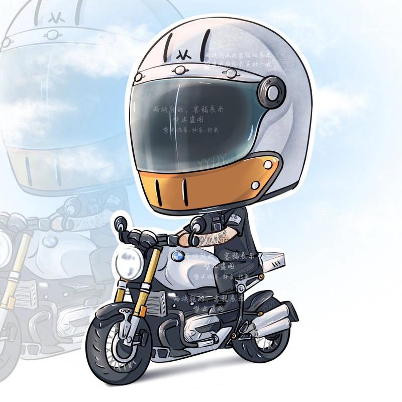 摩托骑士头像卡通可爱(摩托车可爱头像)
