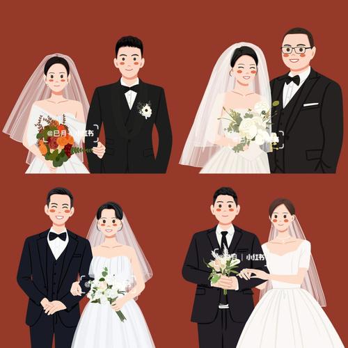 微信头像结婚照卡通(适合结婚的微信头像)