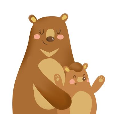 卡通母子熊头像(可爱中年熊卡通头像)