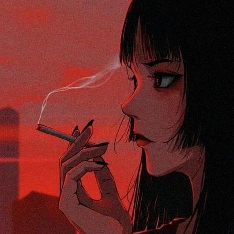 女生抽烟头像 动漫