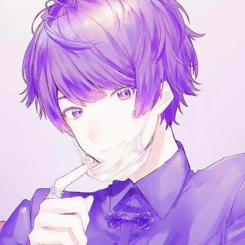 高清紫色动漫头像男生(高清头像动漫男生蓝头发)