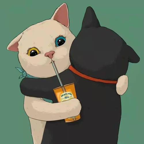 猫猫漫画头像情侣(猫猫漫画男女头像)