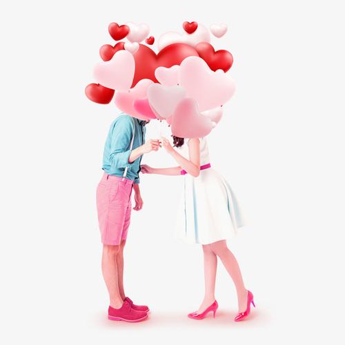 气球系列情侣头像图片(微信情侣头像一左一右)