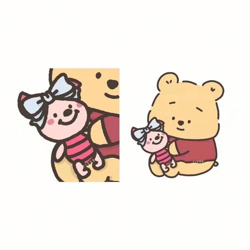 小猪和熊情侣头像(情侣头像熊玩偶和小狗)