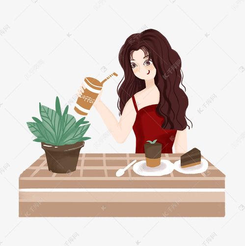一个女生坐着喝咖啡的头像(拿咖啡的头像女生)