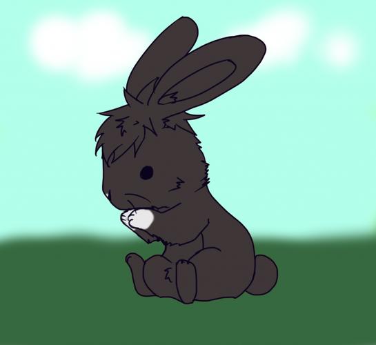 兔仙头像黑的(兔仙和兔子的头像)