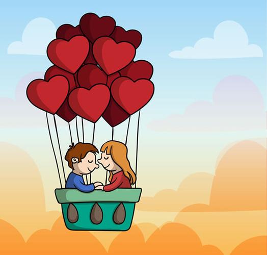 气球系列情侣头像图片(微信情侣头像一左一右)