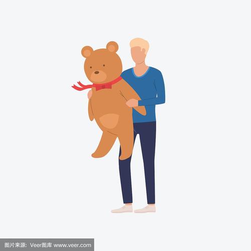 男人抱熊头像(抱着小熊的头像男)