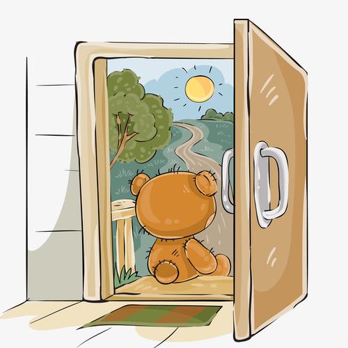一只小熊望着窗外的头像意境(一只熊看着窗外头像)
