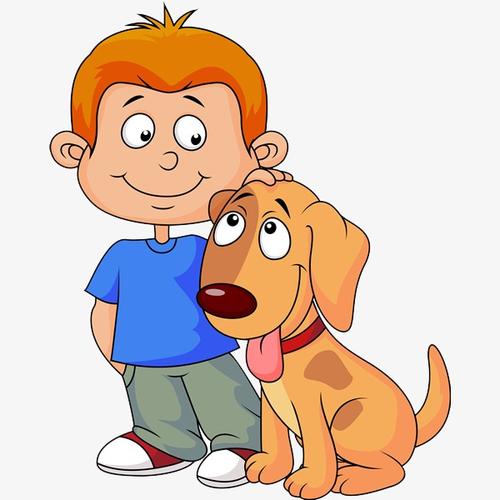 一个男孩和一个狗头像 图文(男孩和狗的头像背影)