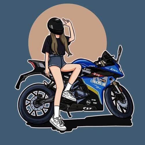 女骑士摩托车图片头像