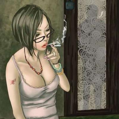 社会女头像抽烟动漫