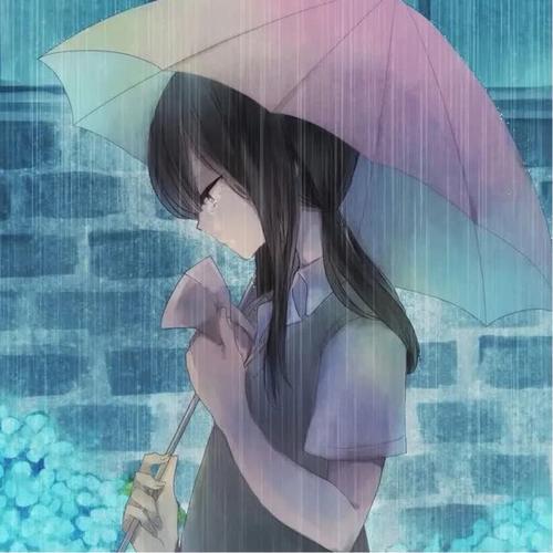 雨天孤独淋雨动漫伤感头像