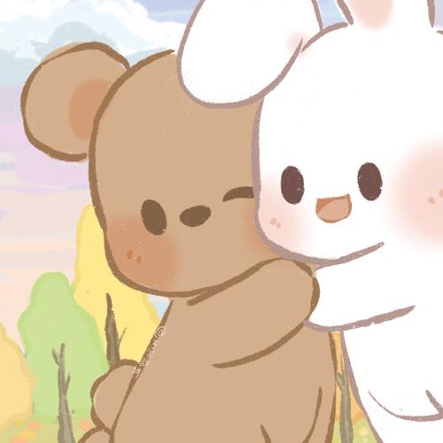 兔子和小熊头像(熊和兔子情侣头像图)