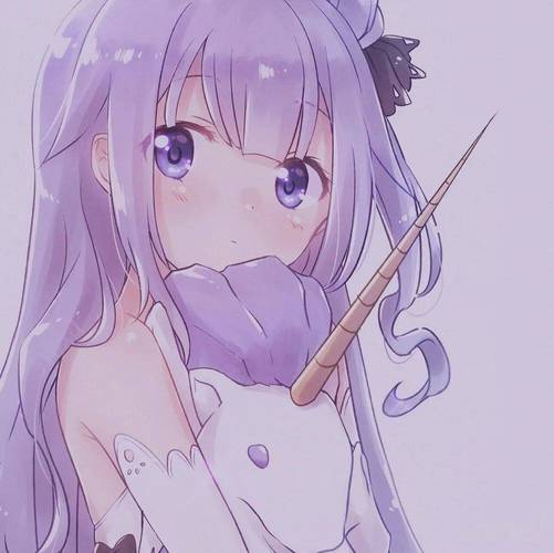 可爱甜美动漫紫色头像图片