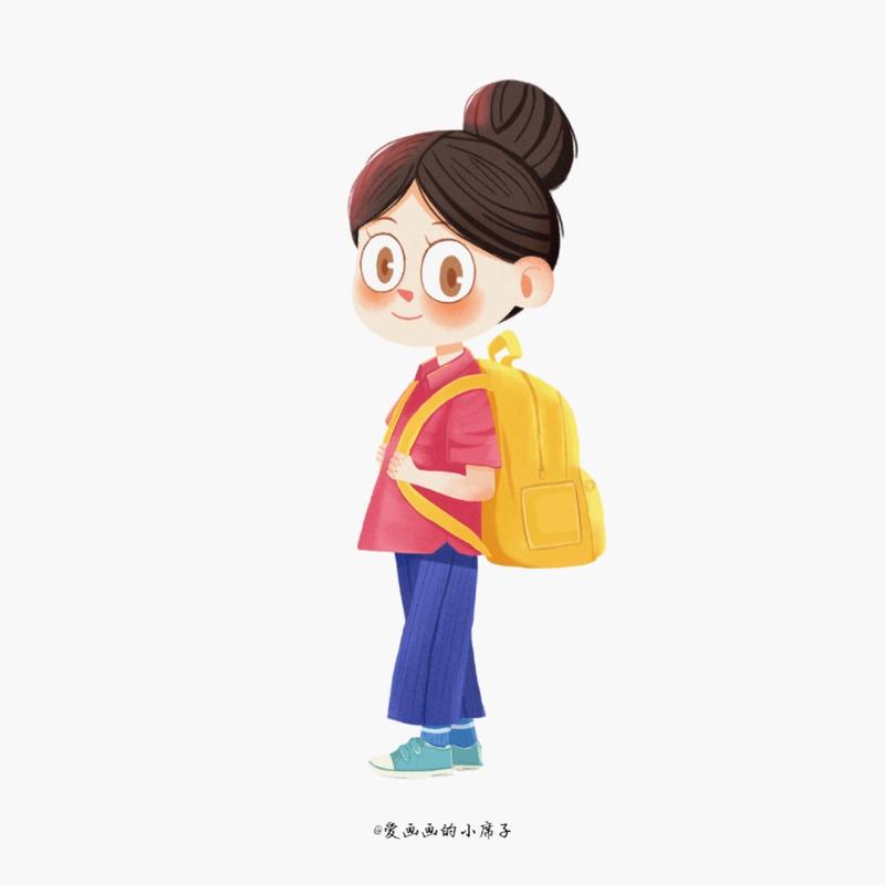 小女孩背着包包的头像(真人小女孩背个红色书包的头像)
